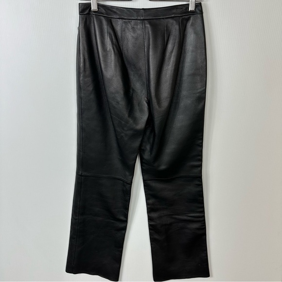 Classiques Entier Pants 8 Black Soft Leather Straight Fit Trouser - Picture 4 of 14